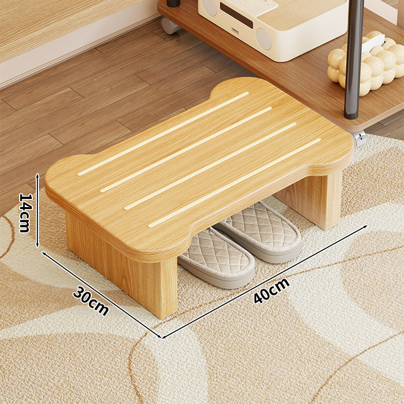 Low Wooden Slipper Bench with Under-Seat Storage