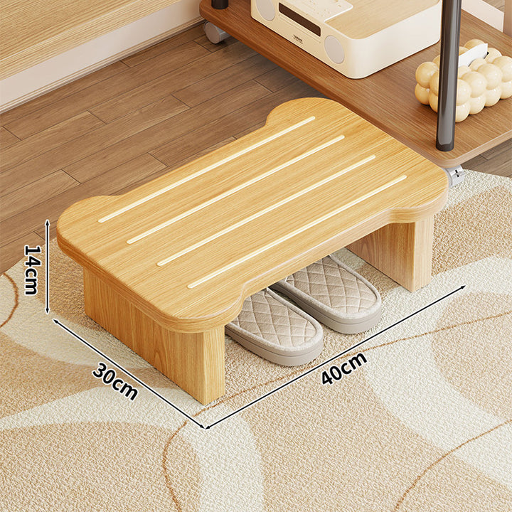 Low Wooden Slipper Bench with Under-Seat Storage