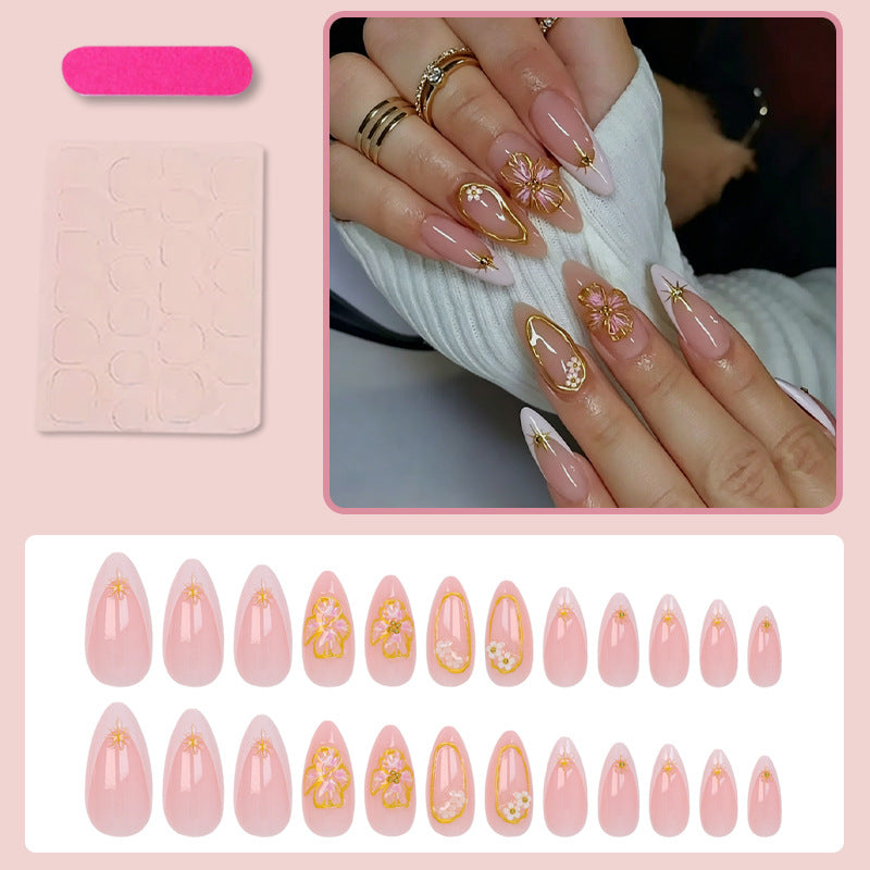 Artificial nail set with elegant floral and glamorous details Kalsten