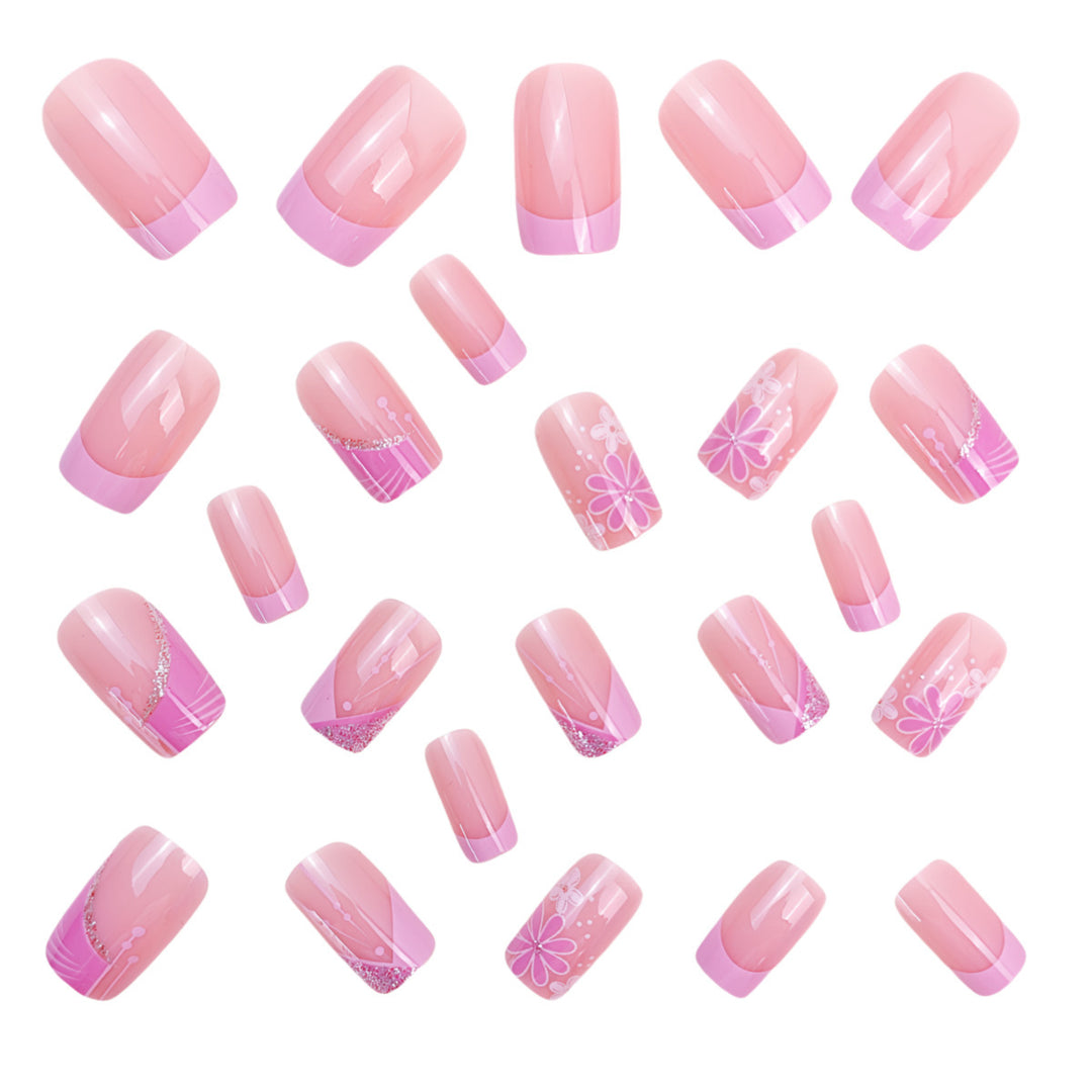 Floral Acrylic Press-On Nail Art Kalsten