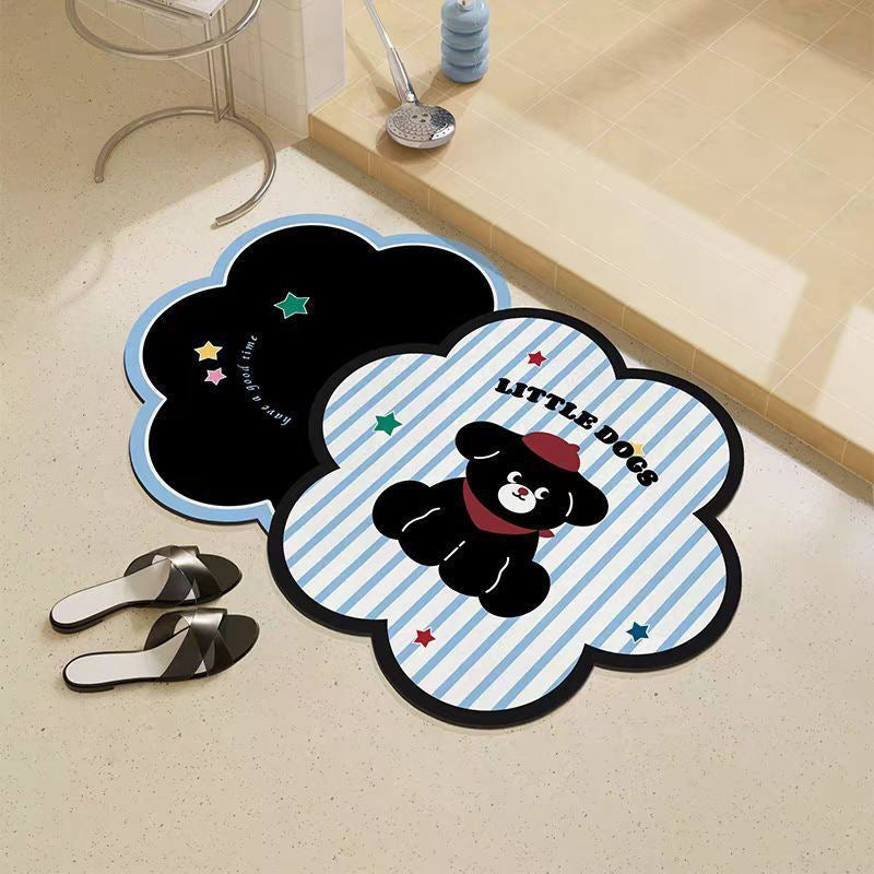 Playful Cat-Themed Bath Mat