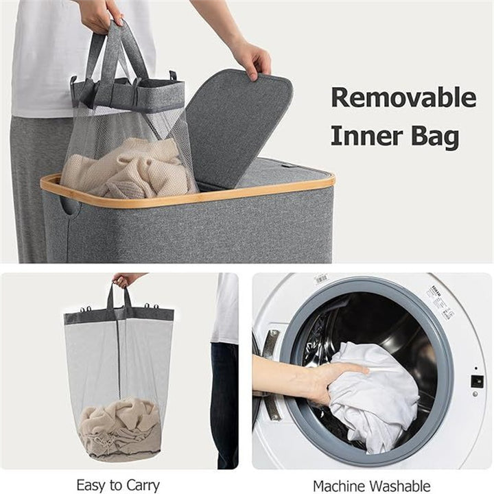 Laundry basket with practical lid and carrying handles Kalsten