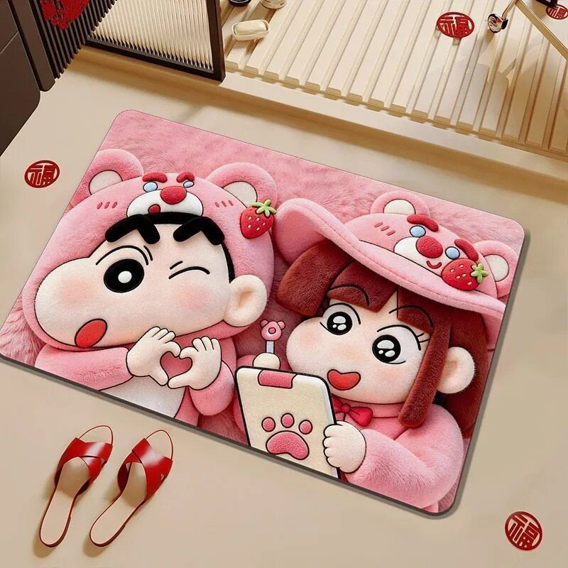 Playful cartoon-themed bath mat