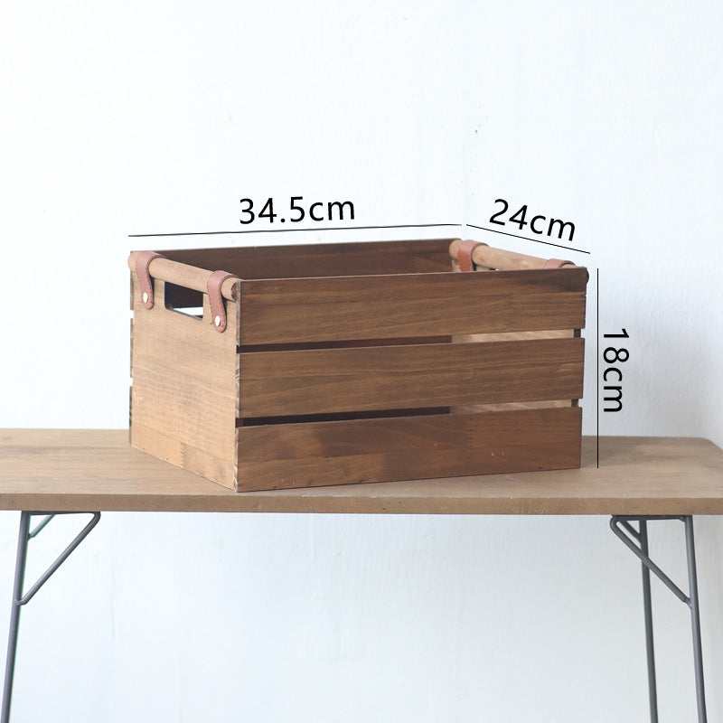 Robust storage basket made of wood Kalsten