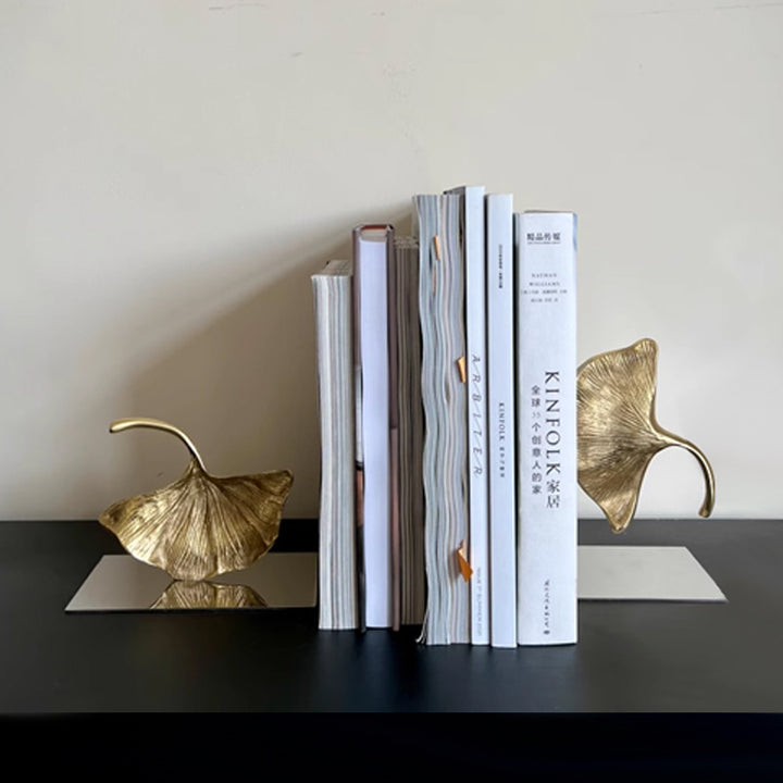 Decorative Leaf-Shaped Bookends