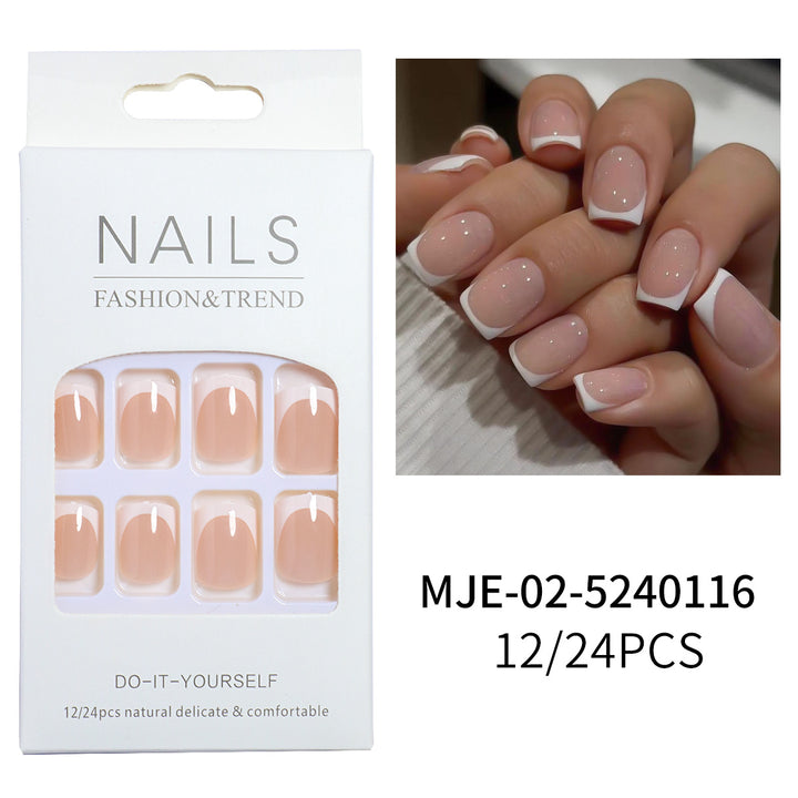 Elegant French Tip Press-On Nail Set Kalsten 1787225130