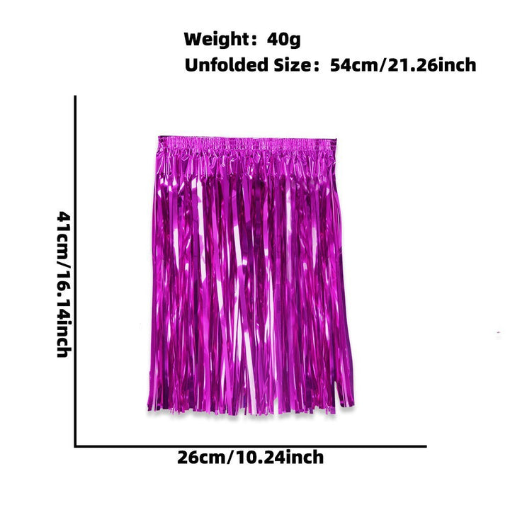 Women's nan metallic foil fringe hula skirt with elastic waistband party costume Kalsten