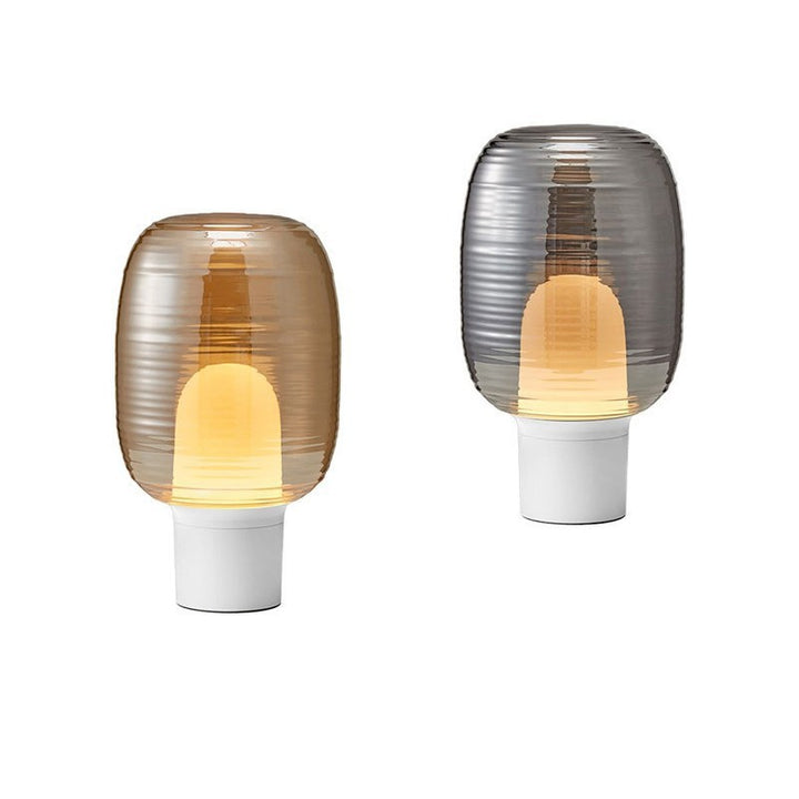 Modern Glass Table Lamp with Textured Shade