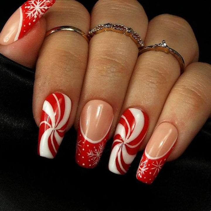 Festive Candy Cane Nail Art Set Kalsten