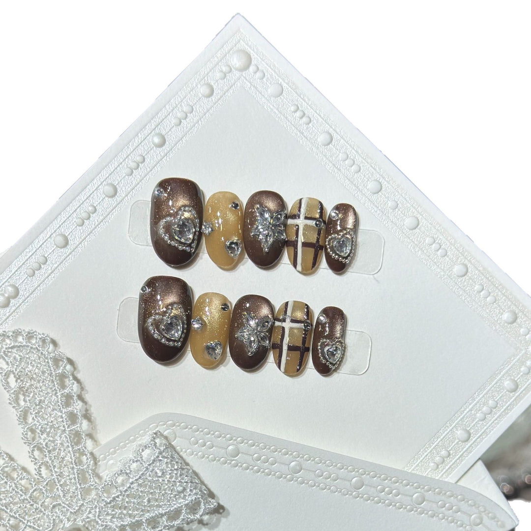 Artistic Stiletto Press-On Nail Set with Luxury Decorative Accents Kalsten