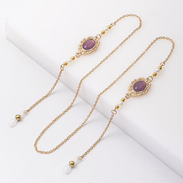 Elegant Eyewear Chain with Decorative Gemstones Kalsten