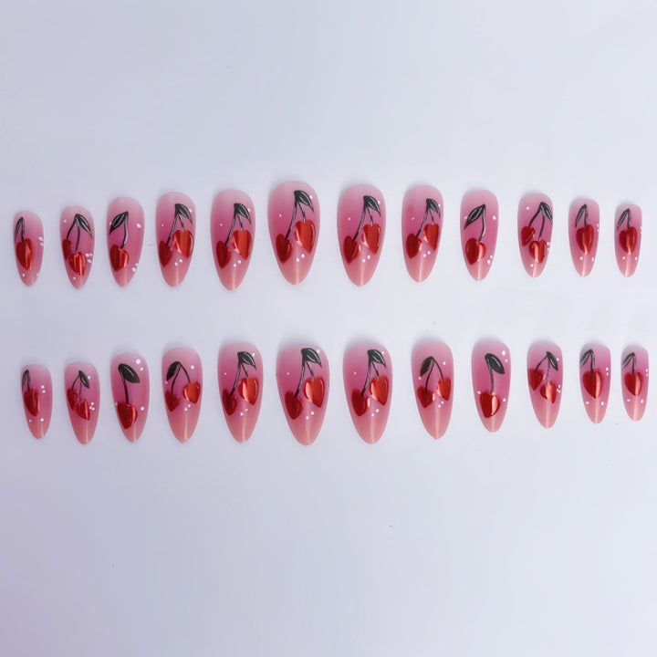 Artifical Nail Art with Cherry Design Kalsten