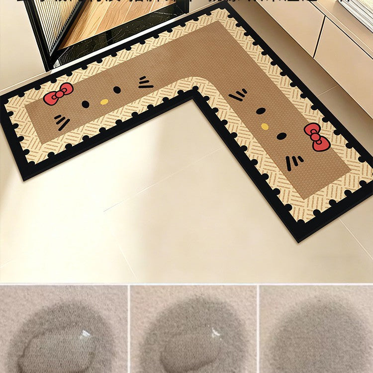 L-Shaped Hello Kitty Kitchen Mat