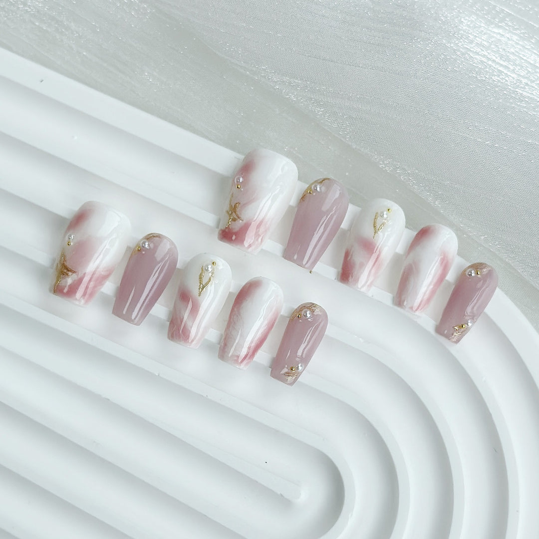 Artistic Marble Effect Press-On Nail Set