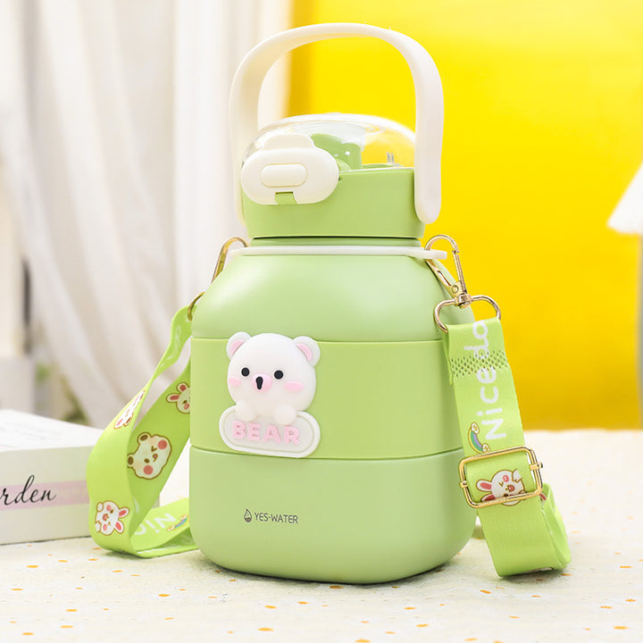 Women Insulated Drinking Bottle with Cute Bear Motif Kalsten