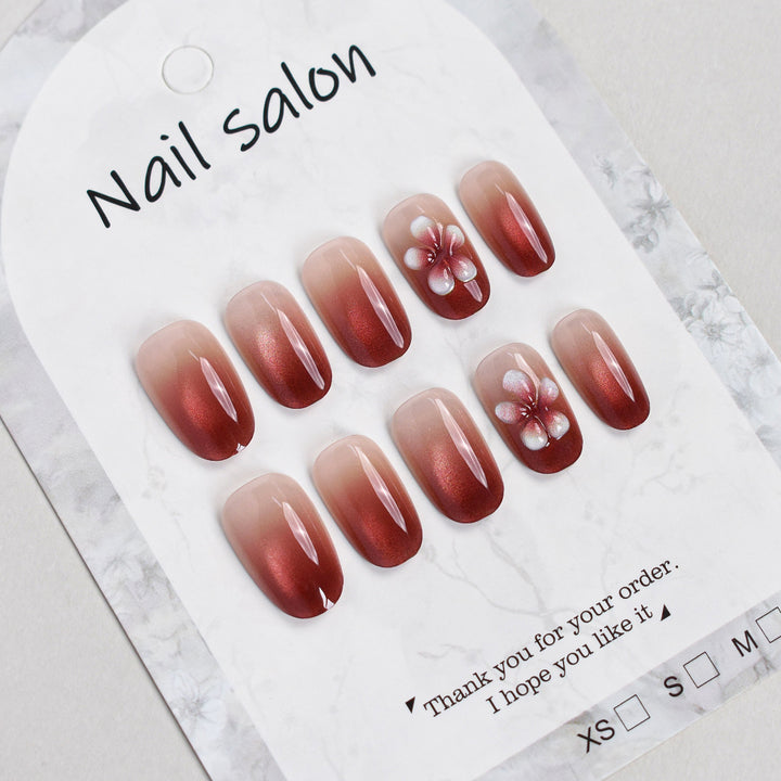 Elegant Floral Press-On Nail Set Kalsten