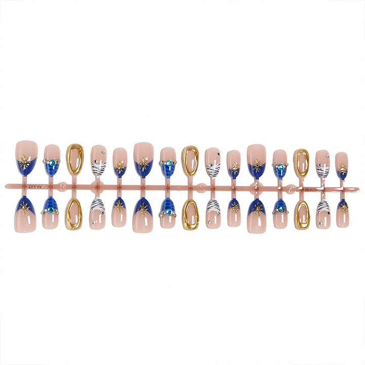 Acrylic nail set with elegant flower and glitter design Kalsten