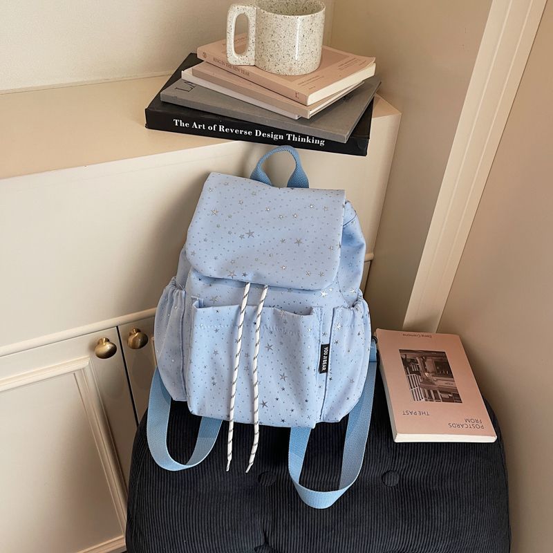Star-Print Casual Backpack