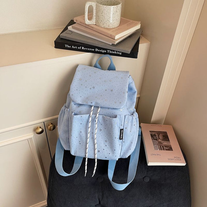 Star-Print Casual Backpack