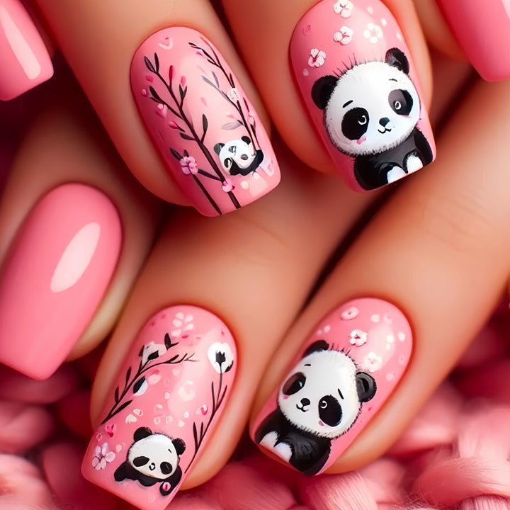 Thematic Panda Art Press-On Nail Set Kalsten