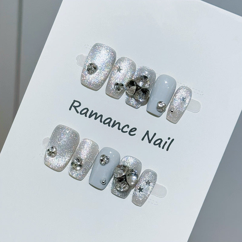 Glamorous Rhinestone-Embellished Press-On Nail Art Kalsten