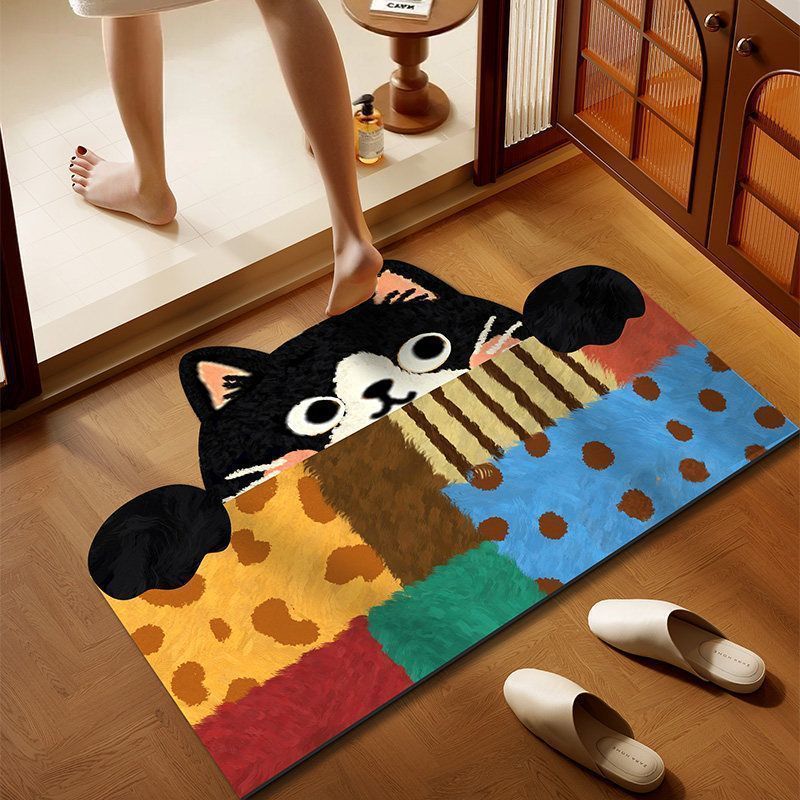 Playful Cartoon Cat Area Rug