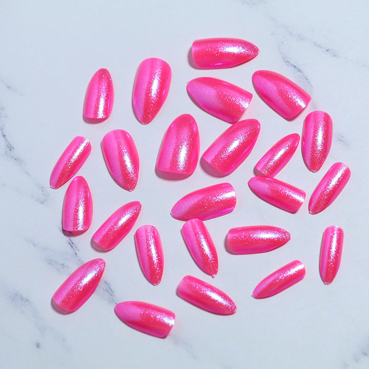 Glossy Press-On Nail Set with Iridescent Shine Kalsten