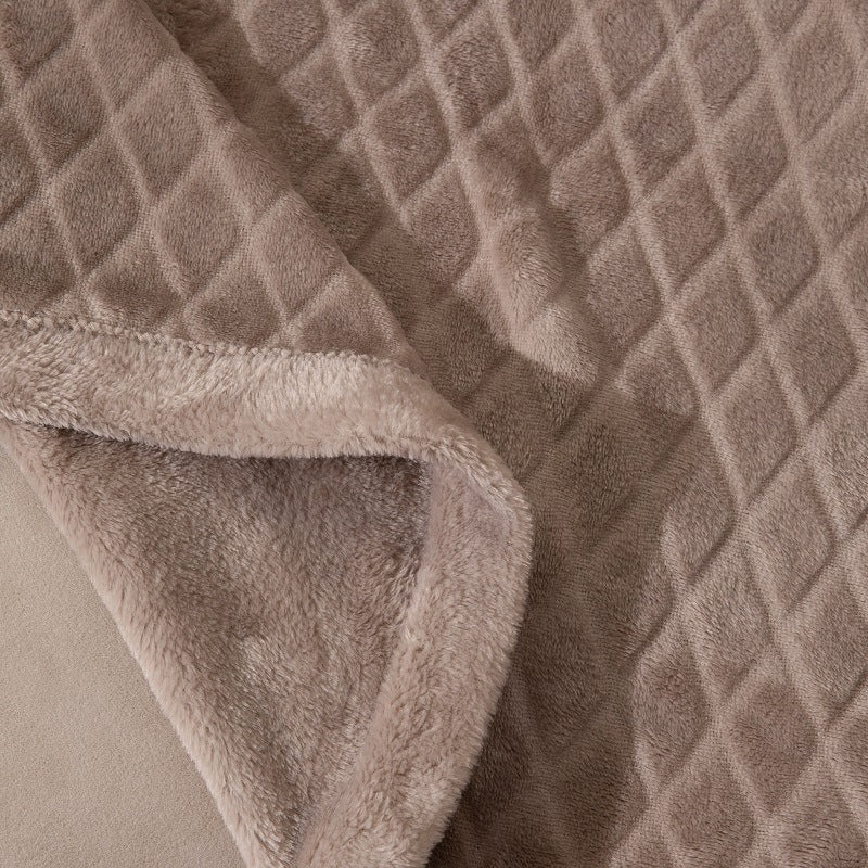 Premium Fleece Diamond Quilted Throw Blanket