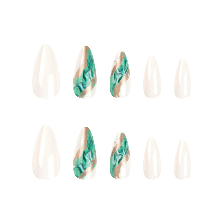 Artful Nail Extensions with Elegant Marbled Design Kalsten