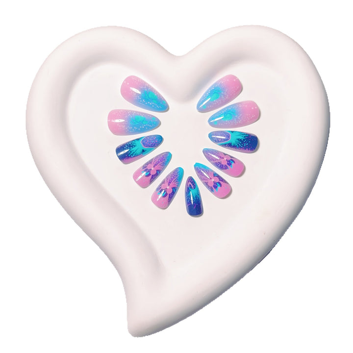Artificial nails with glittering underwater motif Kalsten