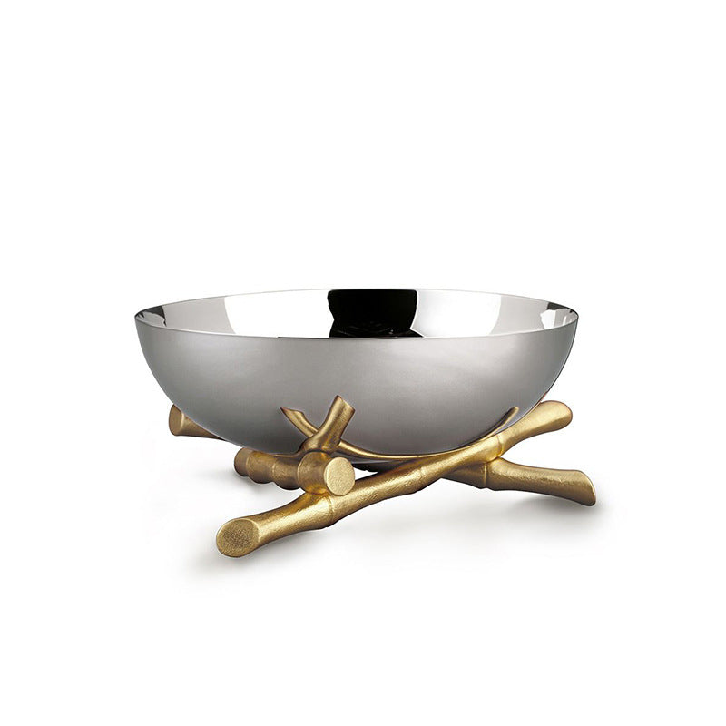 Decorative Serving Bowl with Artistic Branch Base