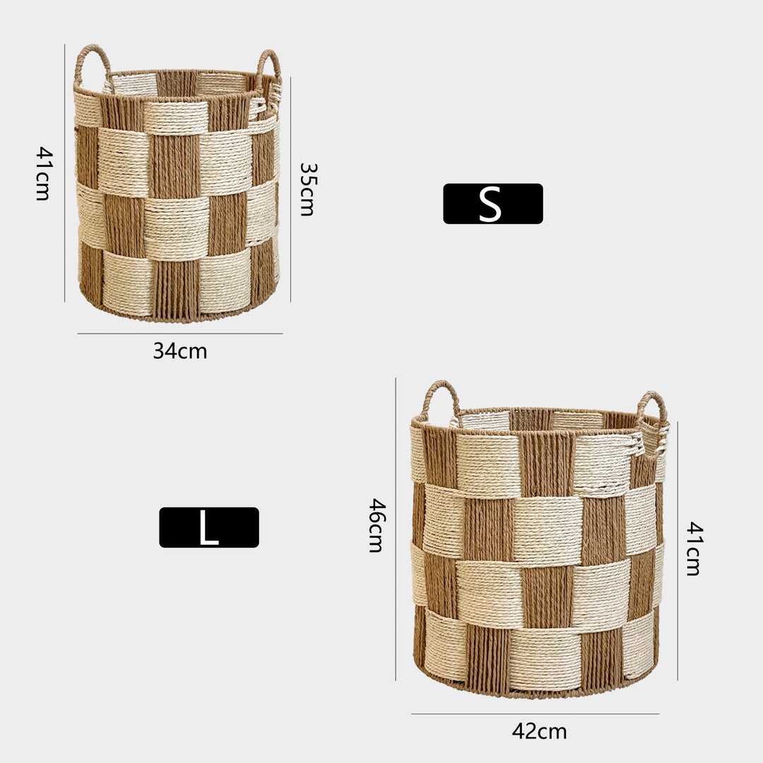 Handcrafted storage basket with carry handles Kalsten