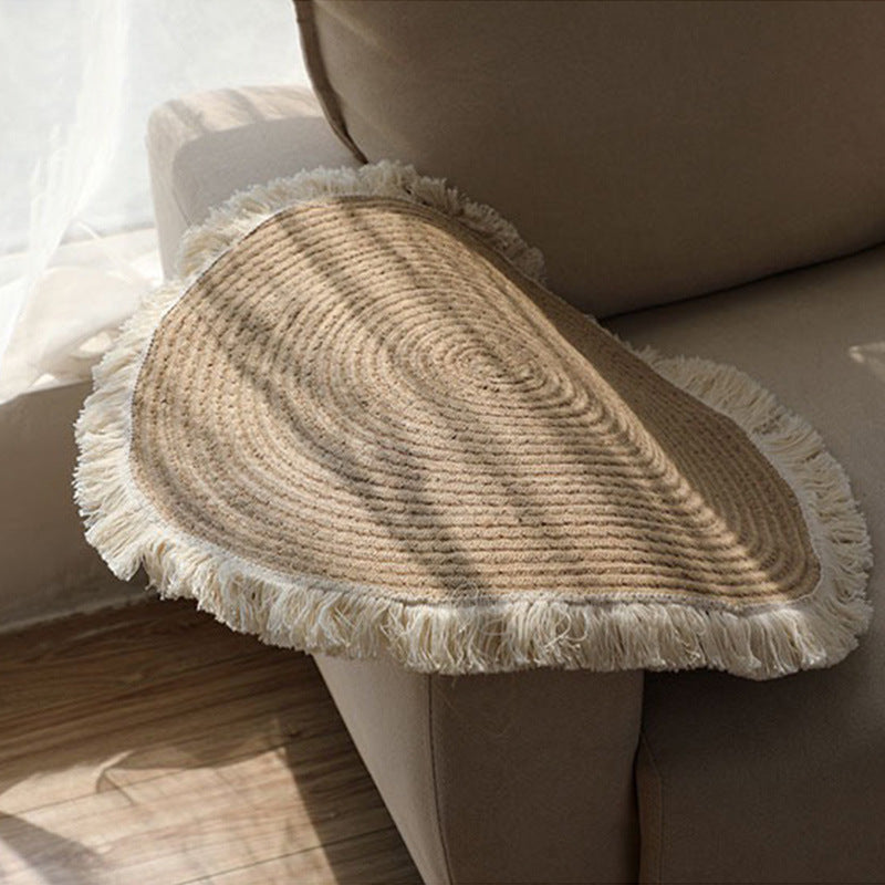 Round Jute Rug with Fringes Kalsten