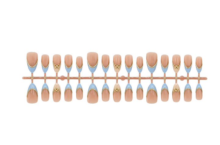 Acrylic nail set with elegant designs and gold accents Kalsten