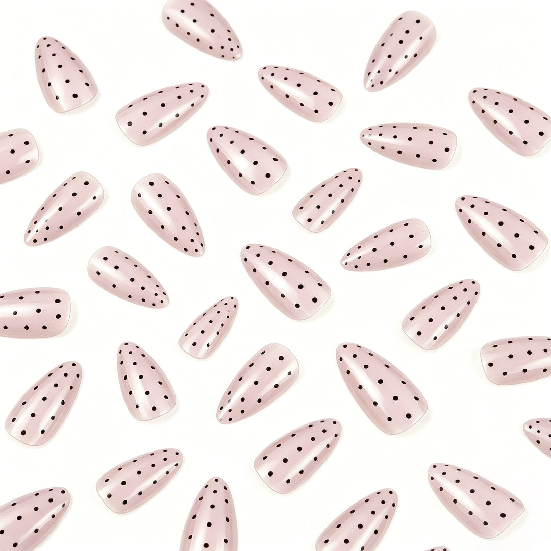 Elegant Polka Dot Acrylic Nail Enhancements Kalsten