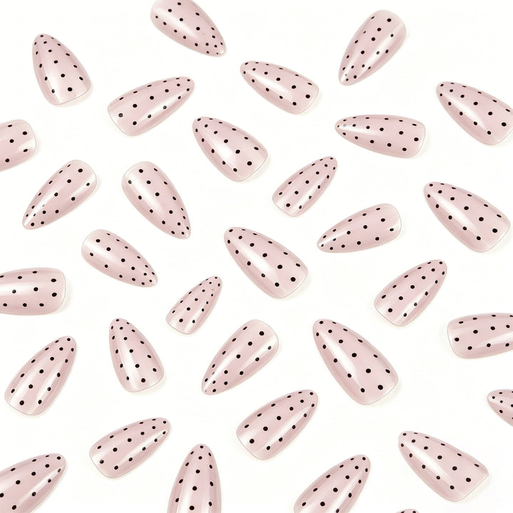 Elegant Polka Dot Acrylic Nail Enhancements Kalsten