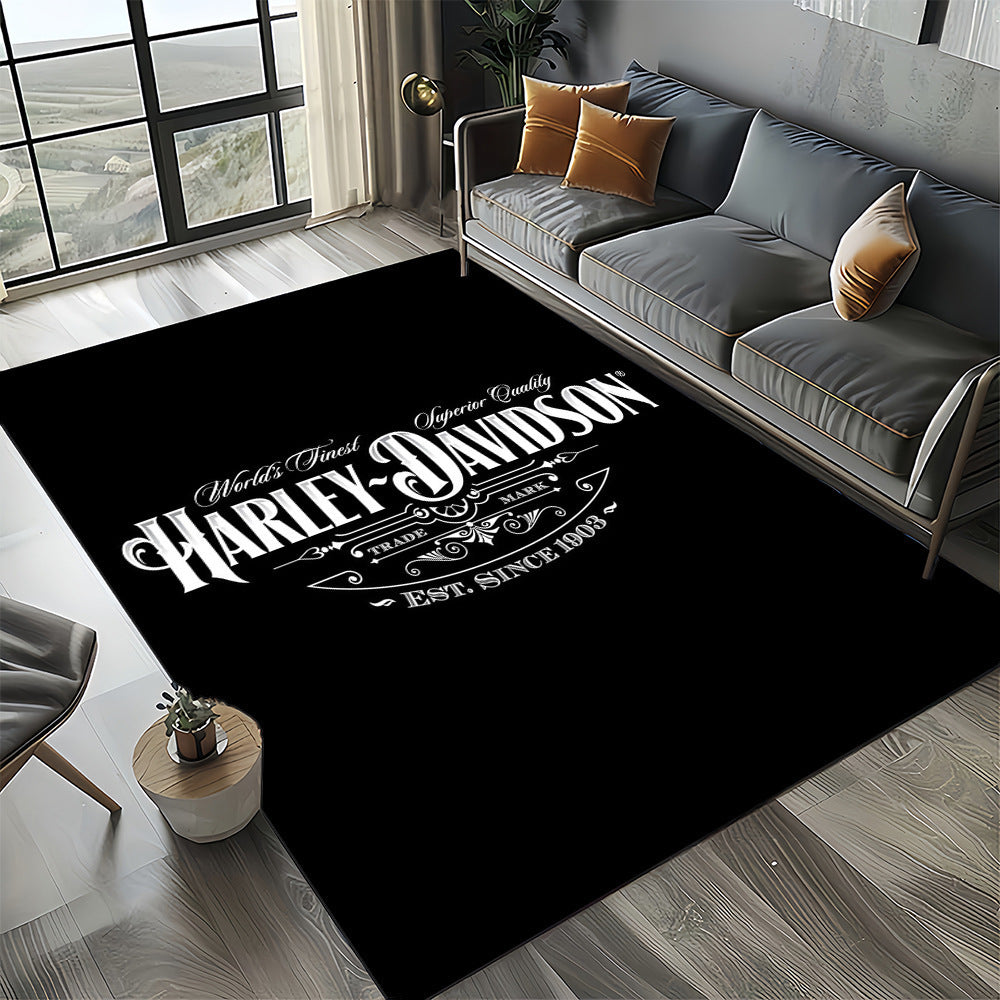 Harley Davidson Logo Area Rug