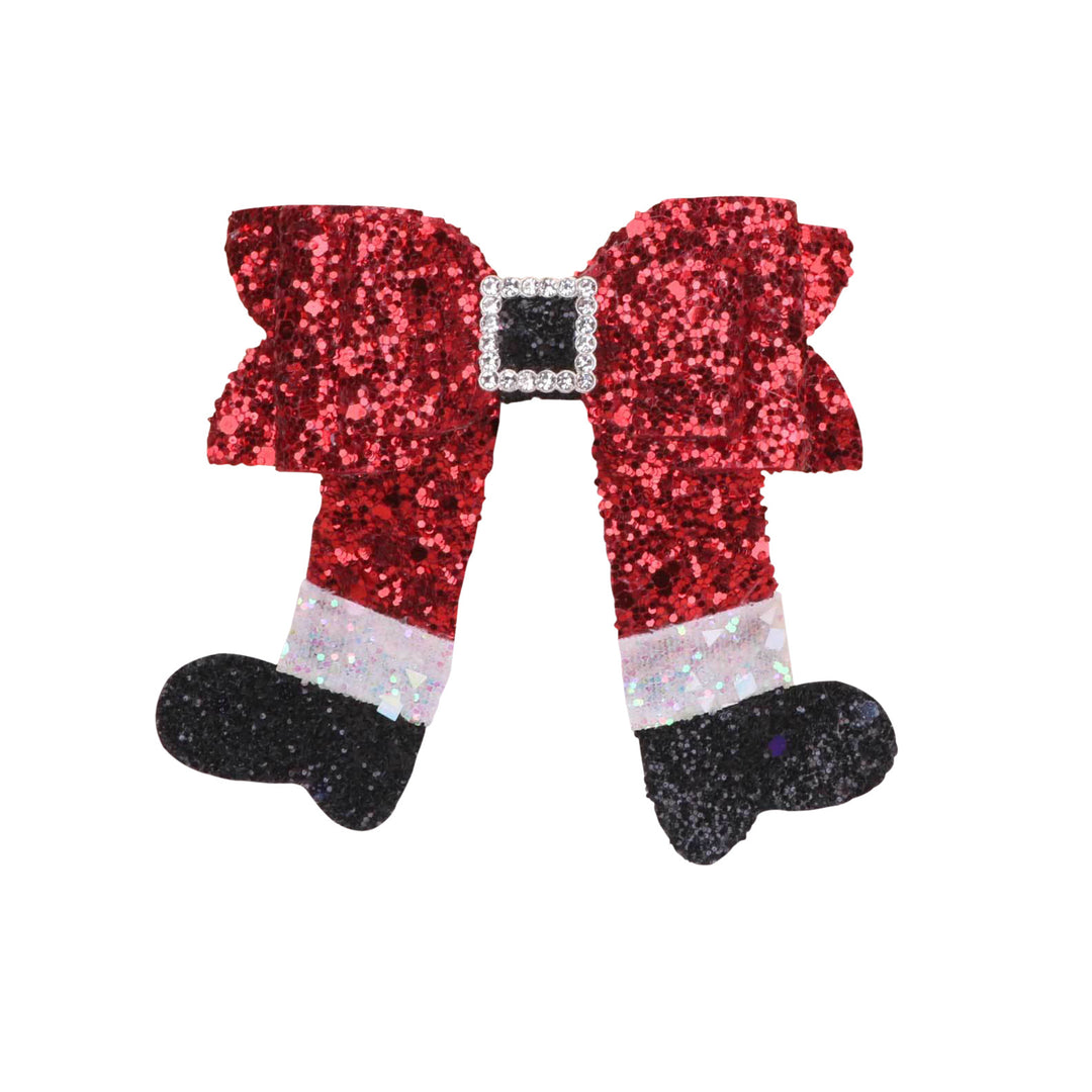 Shimmering Christmas boots with bow