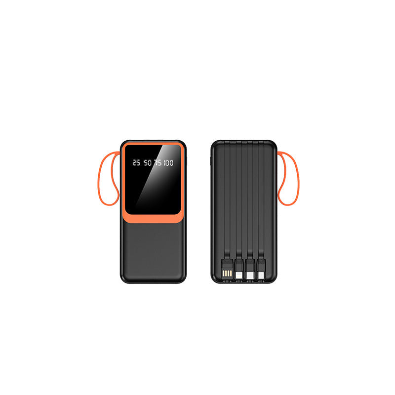 Portable power bank with digital charging display and integrated cable Kalsten