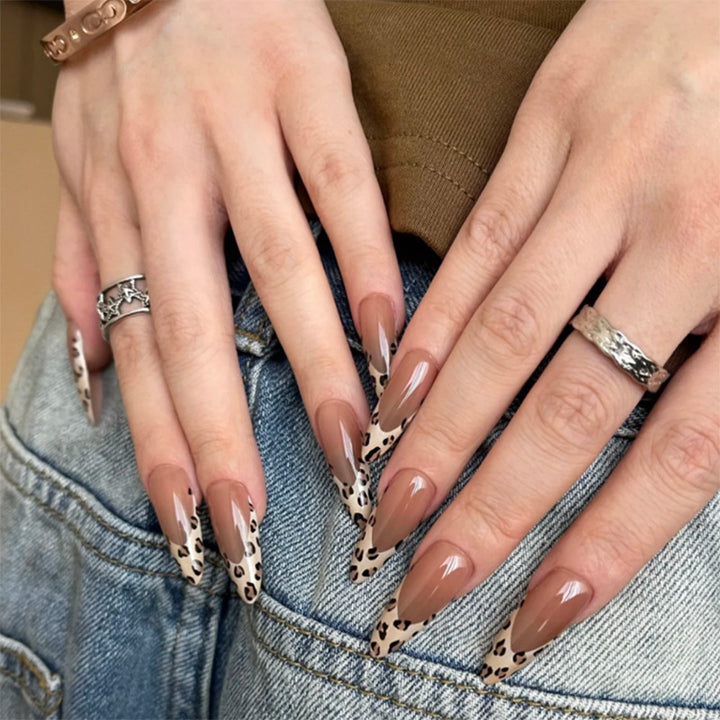 Artistic Stiletto Nails with Animal Pattern Kalsten