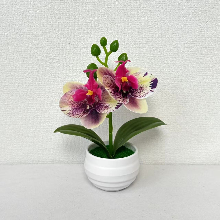 Lifelike Artificial Orchid Plant Arrangement for Indoor Decor