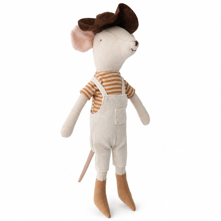 Handcrafted Superhero Mouse Plush Doll with Removable Cape