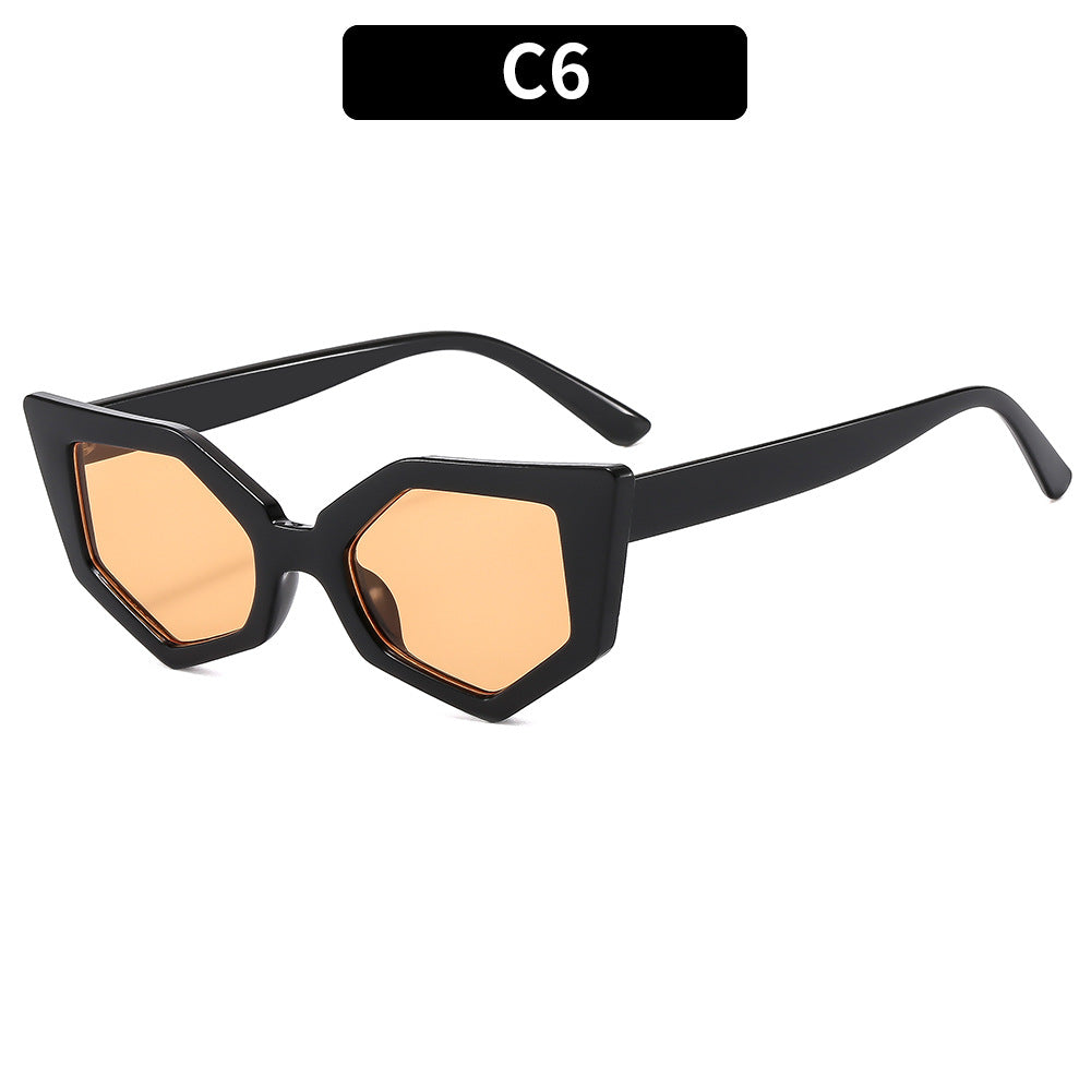 Geometric Hexagonal Frame Sunglasses