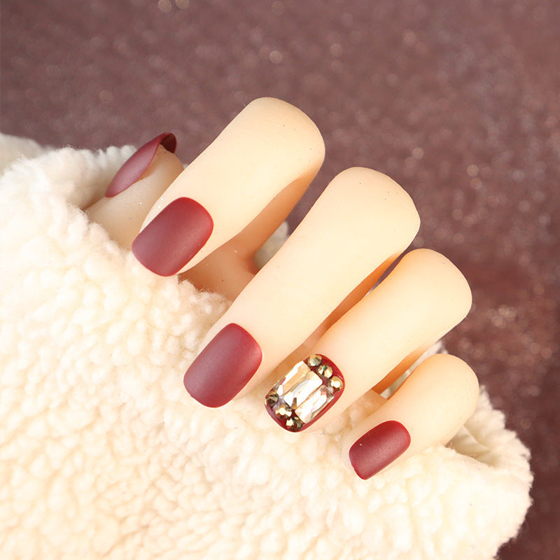 Premium Matte Press-On Nail Set with Crystal Accents Kalsten