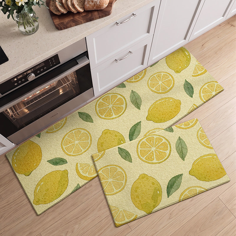 Refreshing Citrus-Themed Kitchen Runner Mat Kalsten
