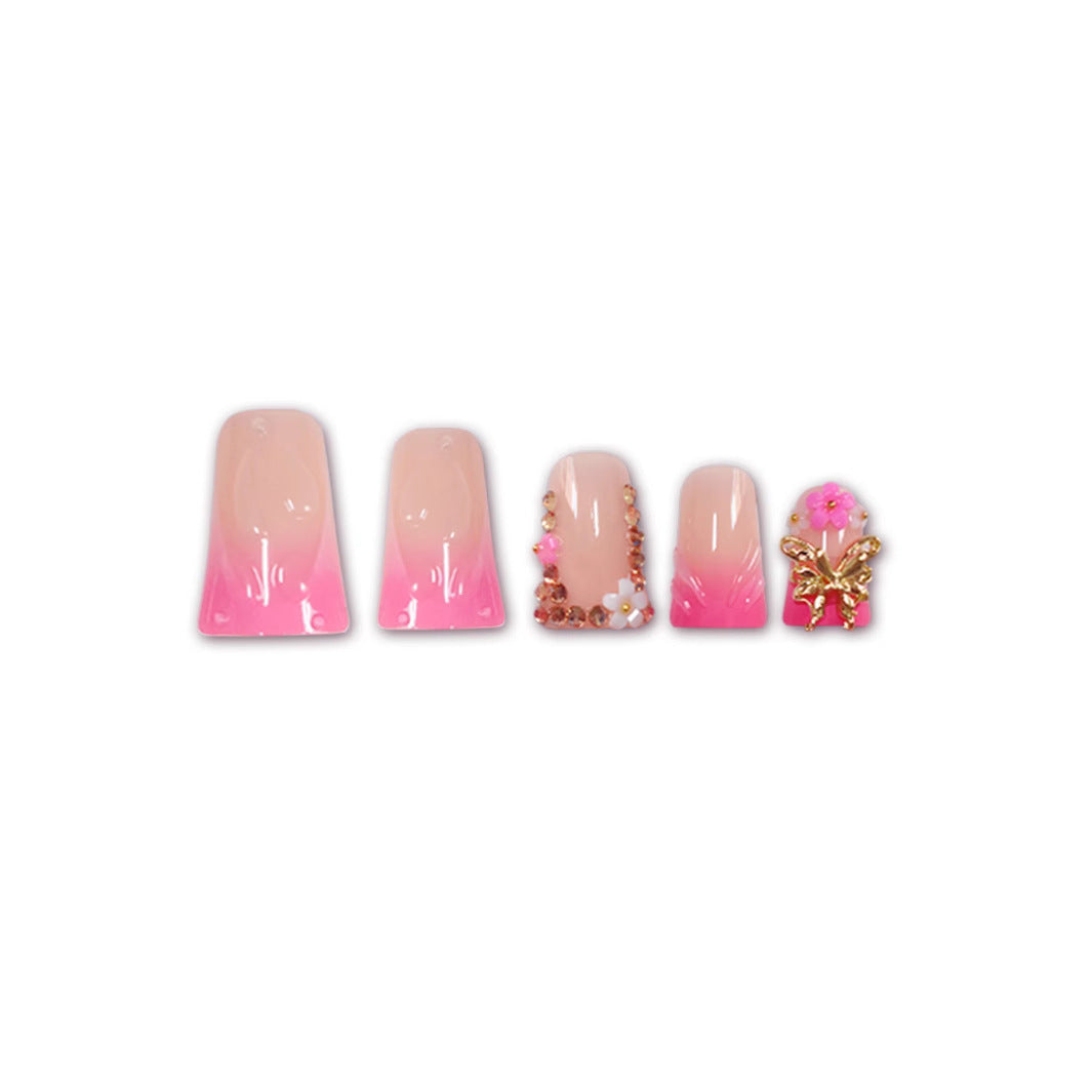Artistic Floral Press-On Nail Enhancements Kalsten