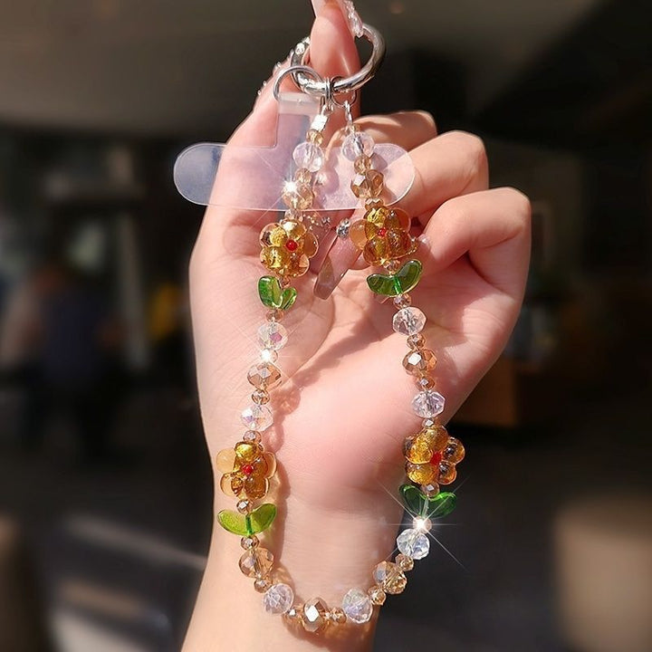 Floral Beaded Phone Lanyard Kalsten