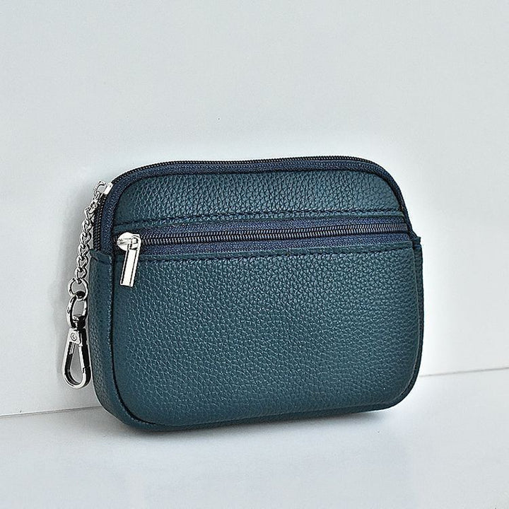 Compact Leather Zippered Card Wallet Kalsten