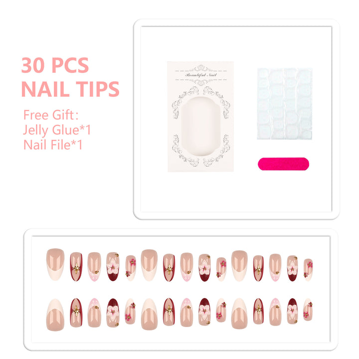Artistic Floral Design Press-On Nail Set