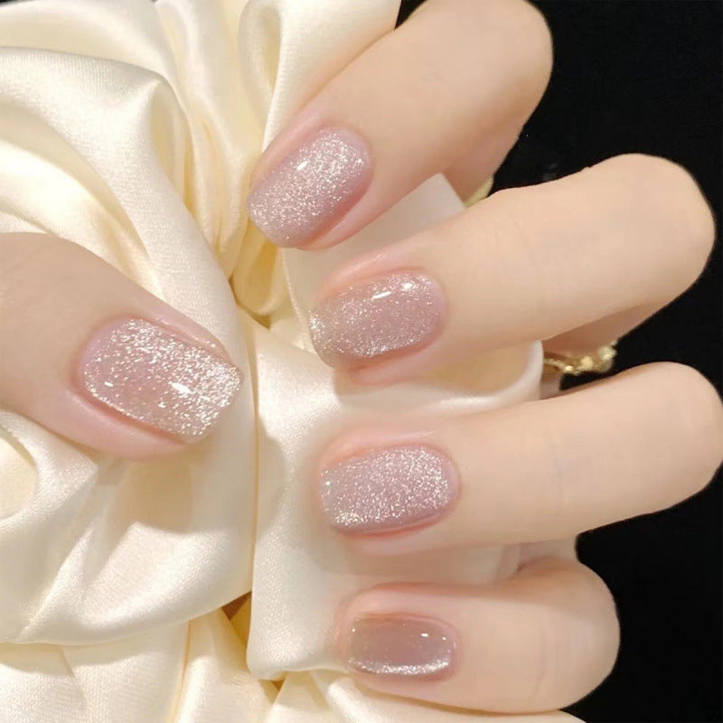 Glittery Short Square Press-On Nails Kalsten